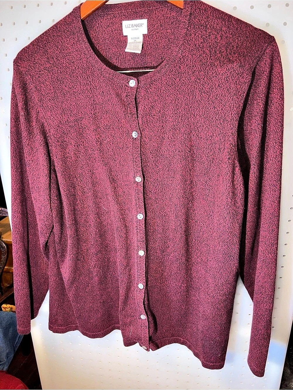 Liz Baker Women's Cardigan Pink & Black Size 2X Like New